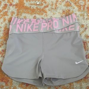 Grey Crossover Nike Pro Spandex Shorts